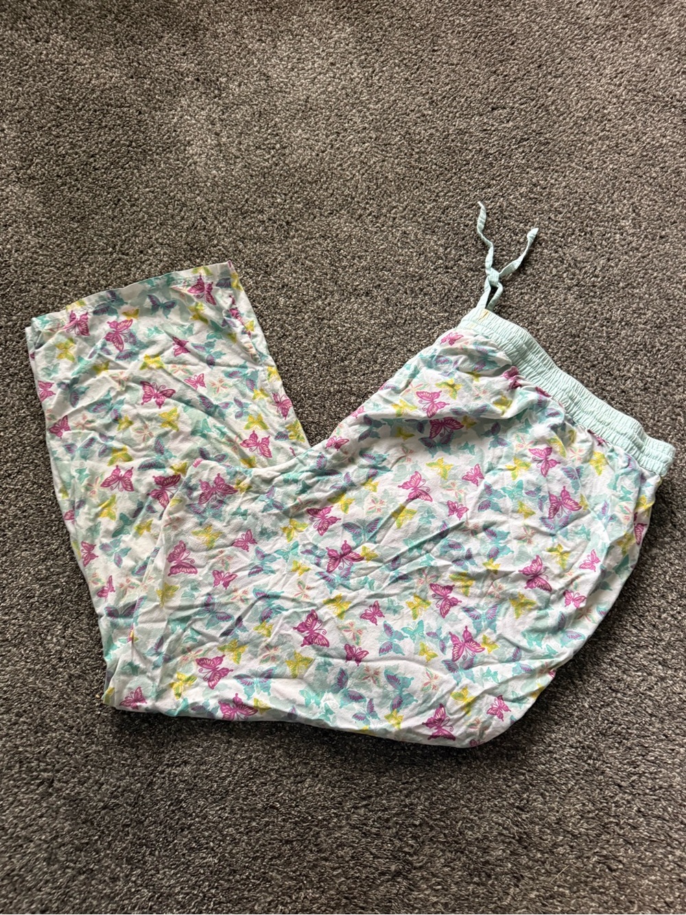 Vintage Fashion Bug 100% Cotton Butterfly Print Pajama Pants